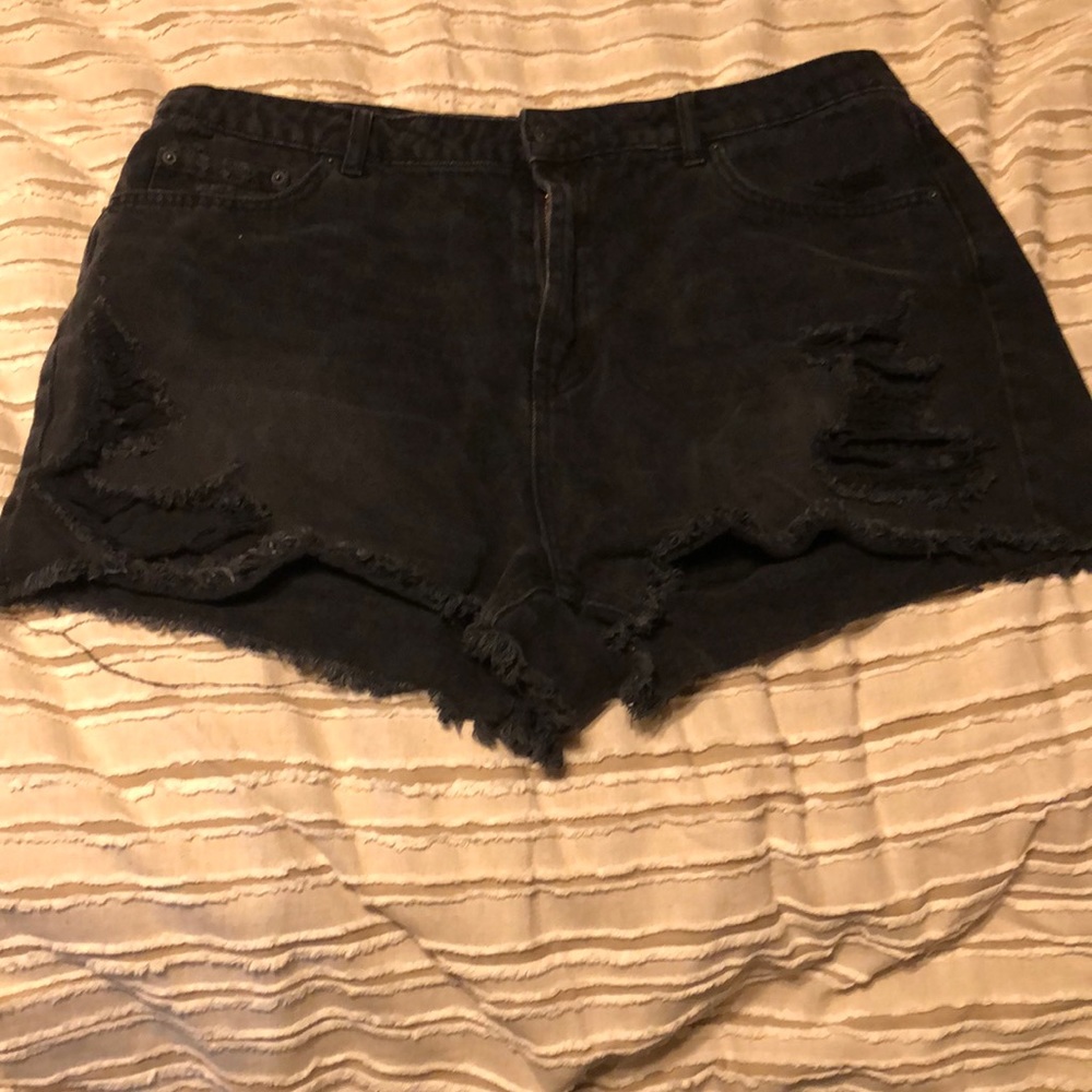 Black jean shorts